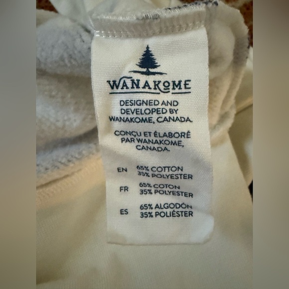 Wanakome Layna Women’s Cropped Hoodie XS White Navy Stripe Kangaroo Pocket - Picture 8 of 8